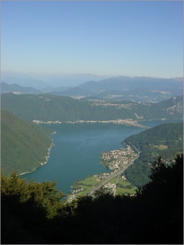 view down on the lago di lugano