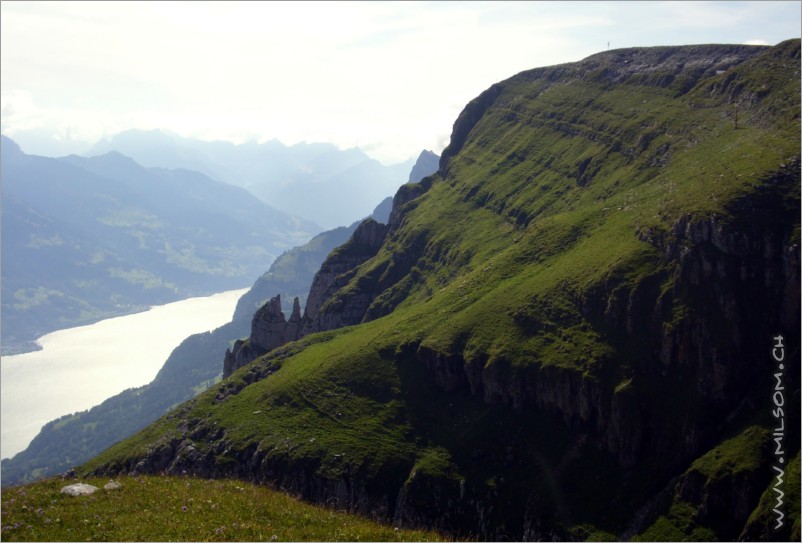view down to the walensee