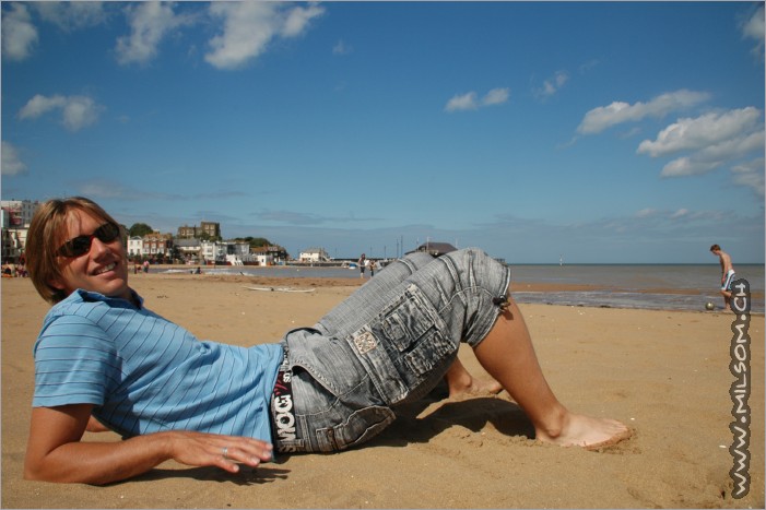 at the beach, a warm summer day - yes, in england!