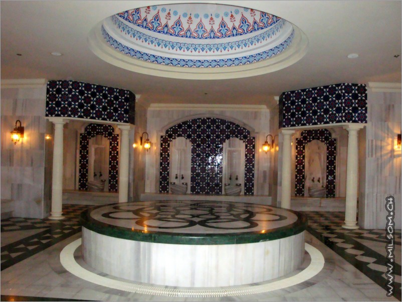 the hammam - you wash yourself and then lie on the hot round stone in the middle...
